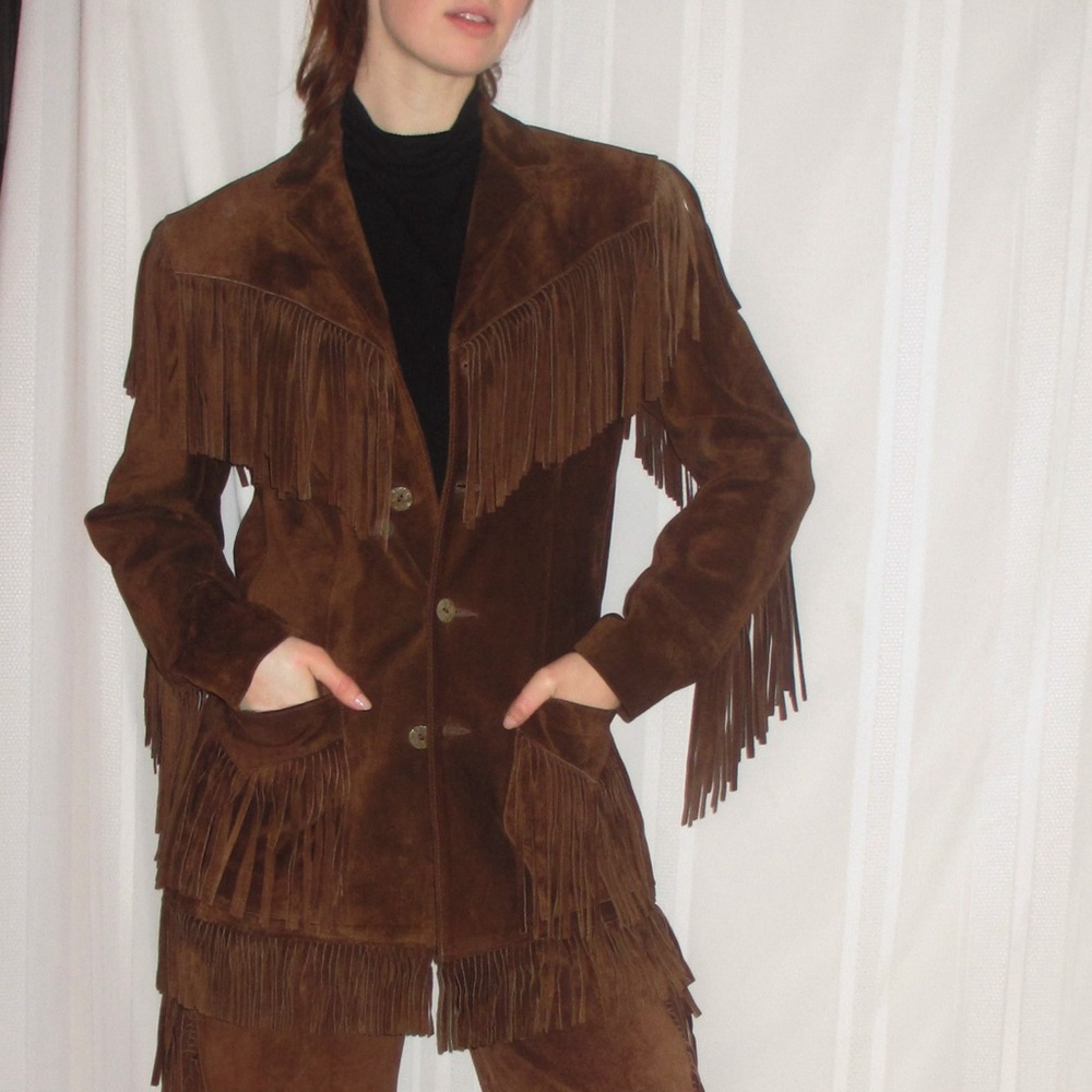 Vintage 1970s Ralph Lauren Suede Fringe Jacket